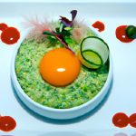 Wagyu Beef Tartare Elegance: Quail Egg & Cornichons Twist