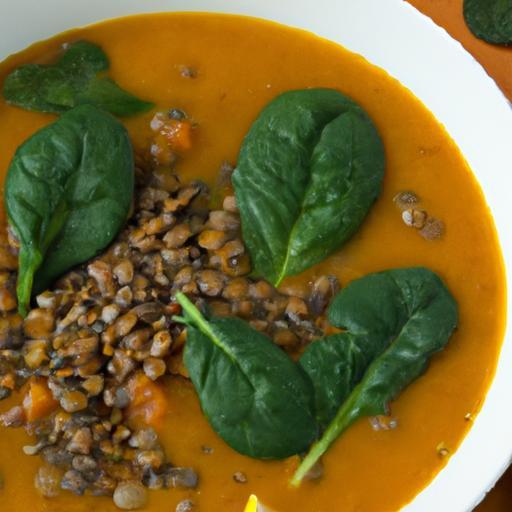 Hearty Pumpkin Lentil and Spinach Soup: A Superfood Delight