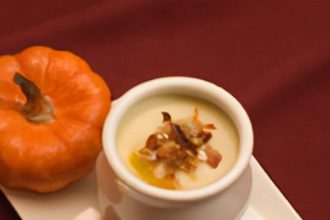 Velvety Pumpkin Bisque with Spiced Cinnamon Crème Fraîche