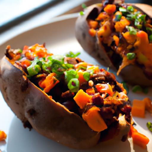Hearty​ Stuffed Sweet Potatoes with Black bean Goodness