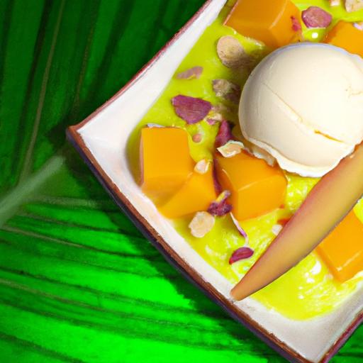 Tropical Delight: Mango ⁢sorbet with Coconut​ Foam ‌& Lime Zest