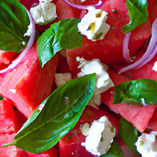 Refreshing ⁢Watermelon Feta Salad ​with​ basil twist recipe