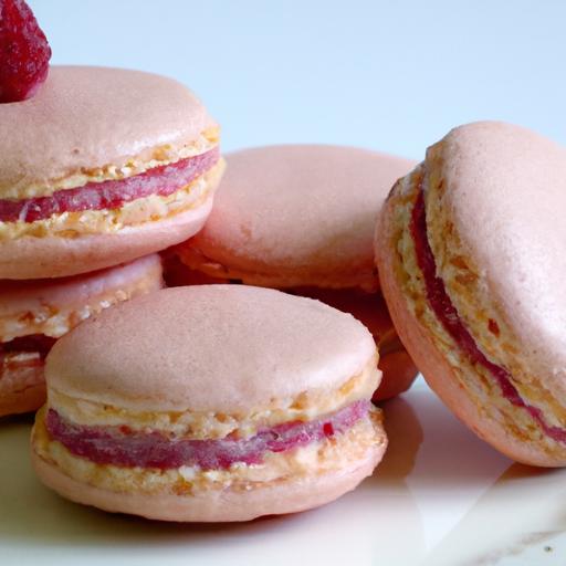 Delightful almond Flour Macarons⁣ with Raspberry Filling