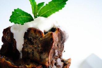 Decadent Chocolate Bread Pudding with Cooling Peppermint Sauce