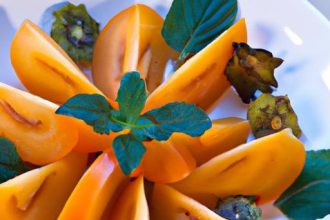 Refreshing Sliced Persimmons with Mint: A Flavorful Twist